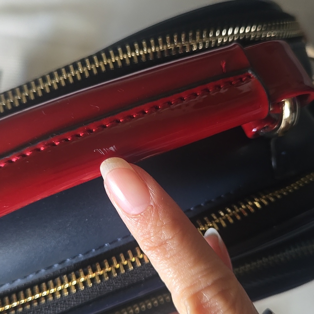 Nicole Miller, "Tonight For You", Red & Blue Crossbody Bag - Picture 14 of 14